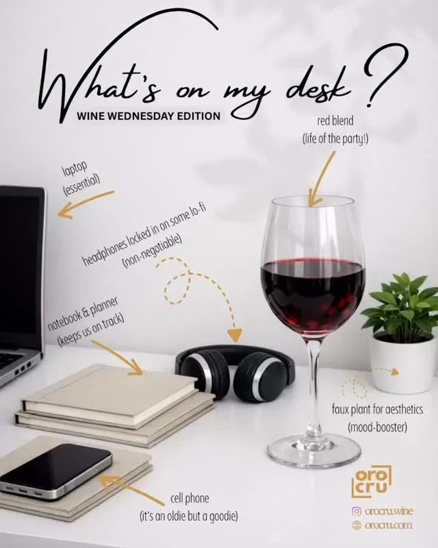 ✨ What’s on my desk? — Wine Wednesday Edition

A glass of something smooth, a stack of notes, and a moment to breathe between tasks. Sometimes the best ideas show up when the cork comes off and the world slows down just a little.

🔗 in bio. Follow. Sip. Repeat. @orocru.wine 

#growing #winewednesday #wawine #redwine #redblend